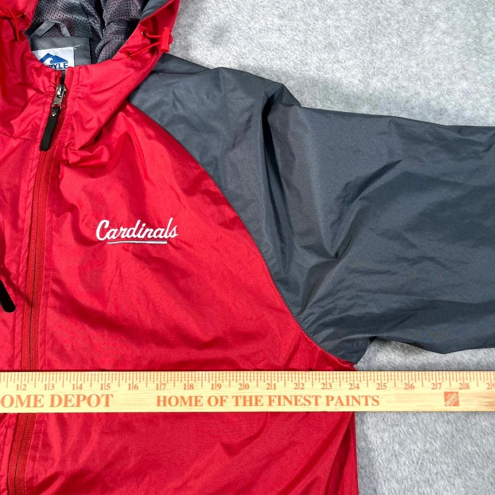 St. Louis Cardinals Windbreaker Jacket Mens Medium Red Black Ohiopyle Full Zip